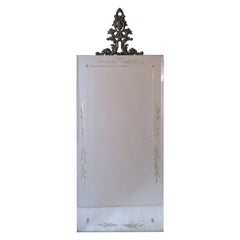 Used Wall Hall Foyer Vanity Mirror with Etched Design