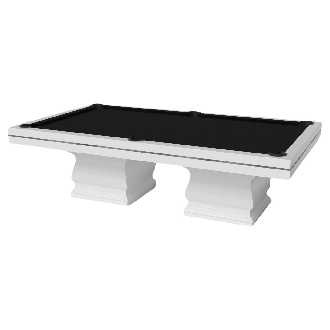Elevate Customs Baluster Pool Table / Solid Pantone White in 8.5' - Made in USA For Sale
