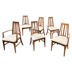 Young Manufacturing Set of Six Vintage Mid Century Modern Dining Chairs c. 1960s