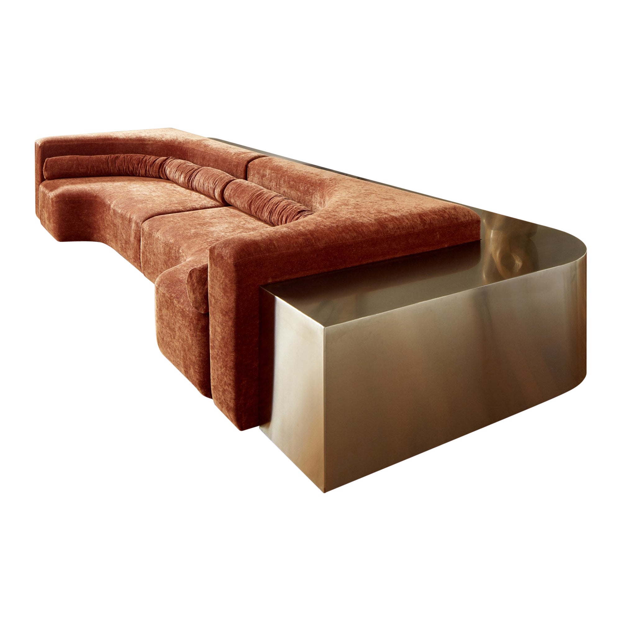 2teiliges Sofa aus Edelstahl von Studio Glustin