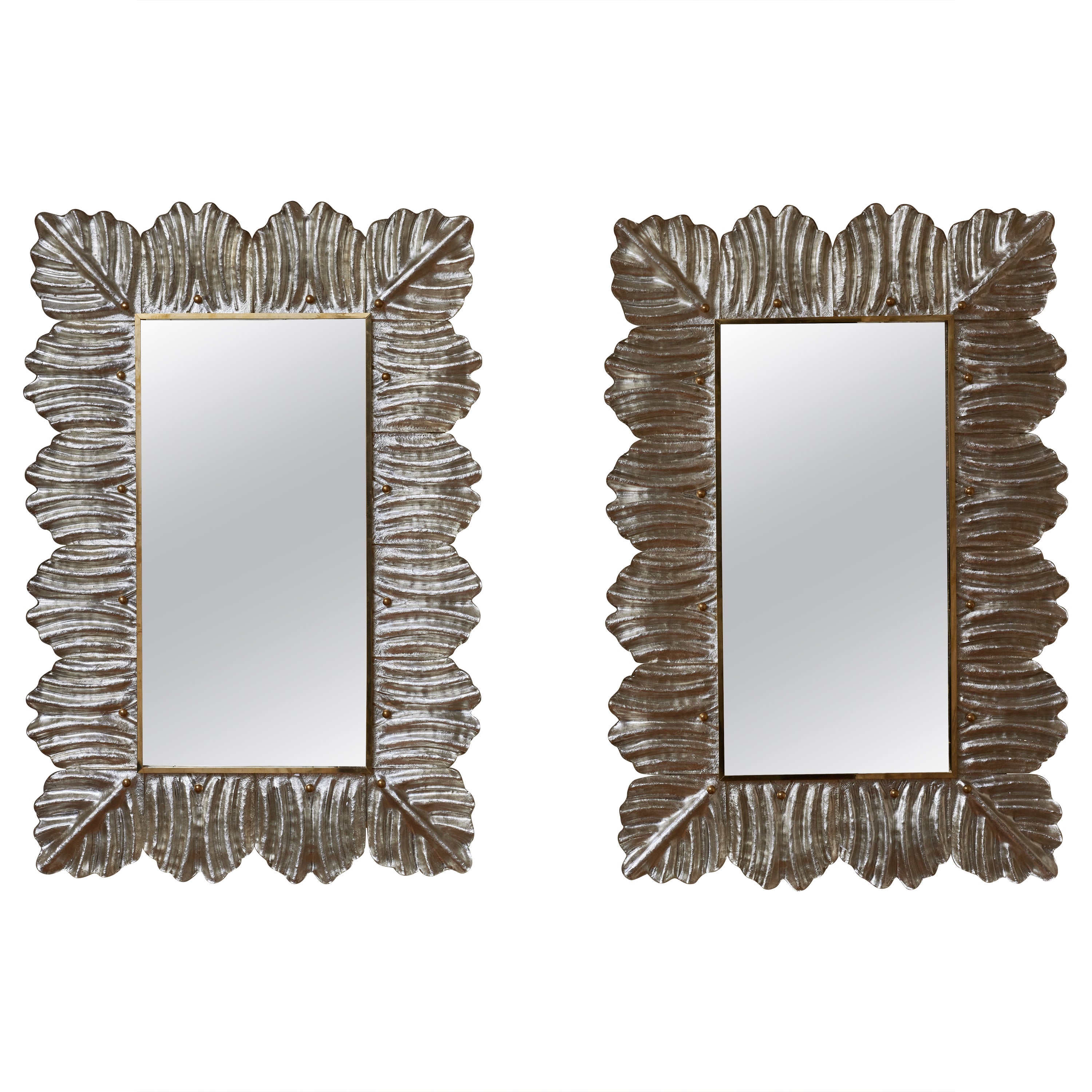 "Silver Leaf" mirrors by Studio Glustin For Sale
