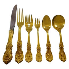 Francis I Gold by Reed and Barton Sterling Silver Flatware Service Set 76 Pcs