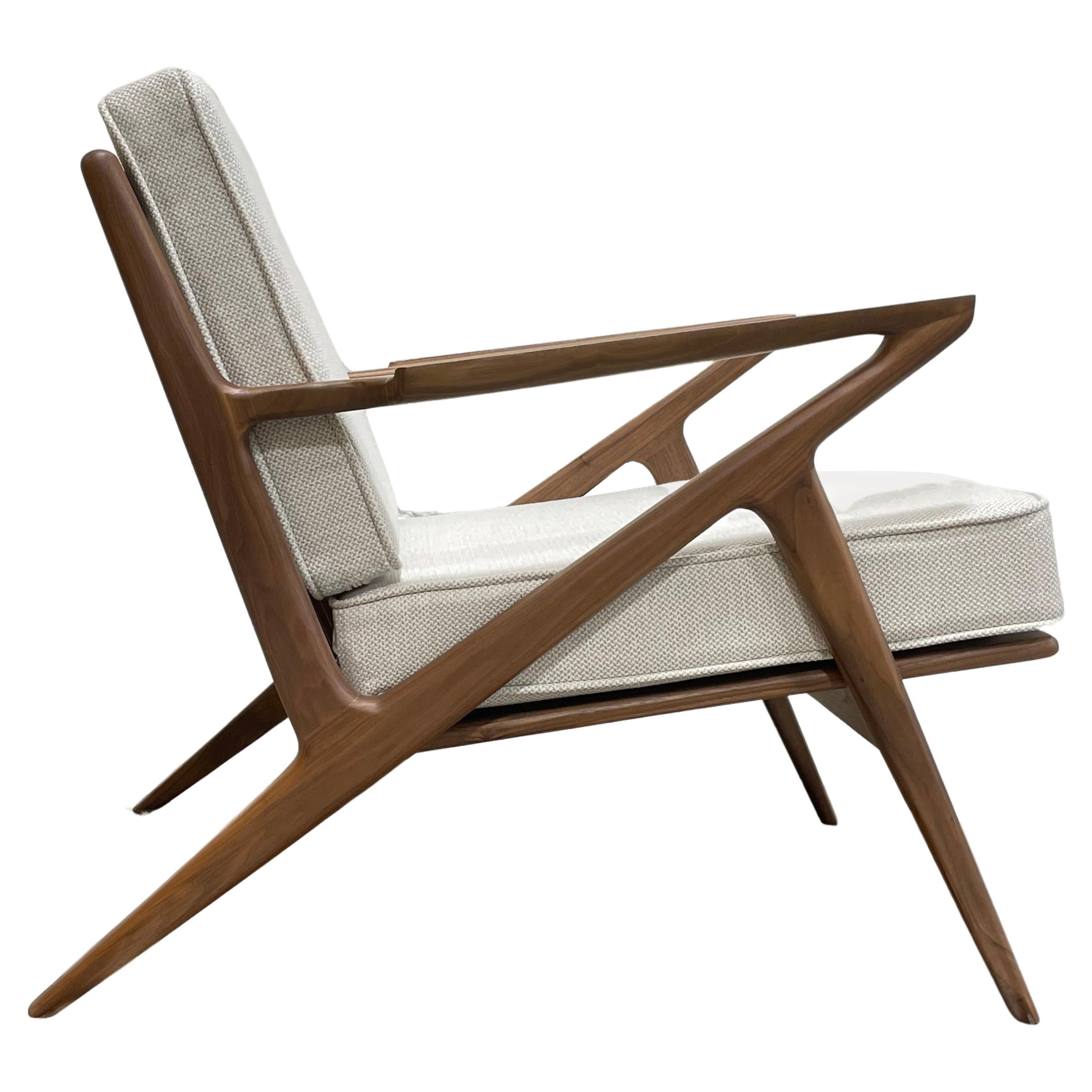 Handcrafted Mid-Century Modern Styled Walnut Lounge Chair For Sale