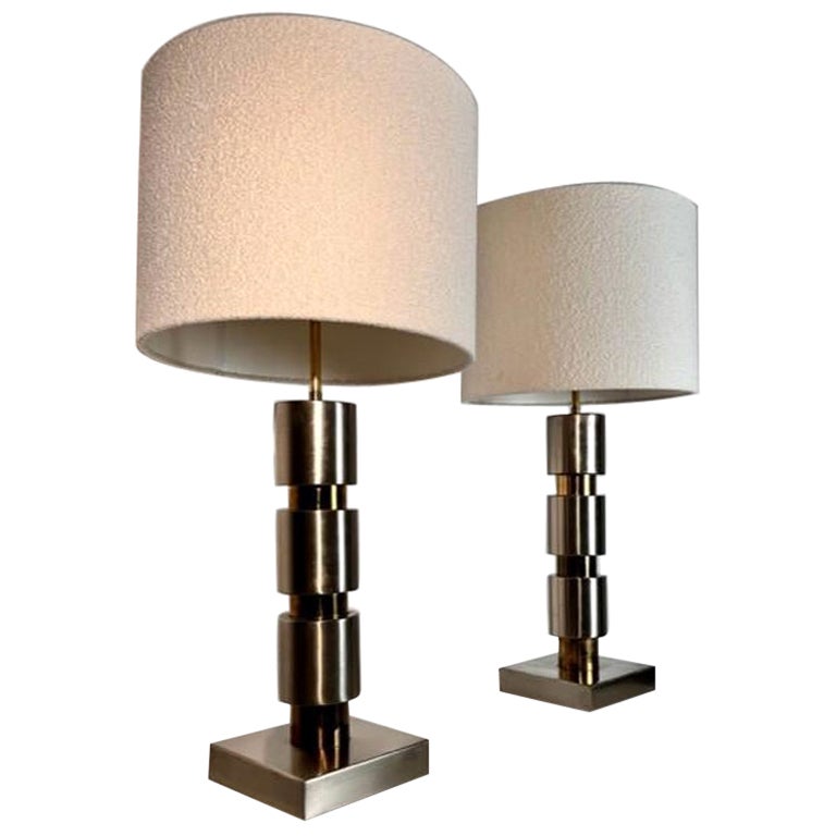 Pair of lamps in the style of Willy Rizzo, Italy, 1970's