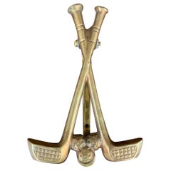 Retro Cast Brass Double Golf Club Door Knocker