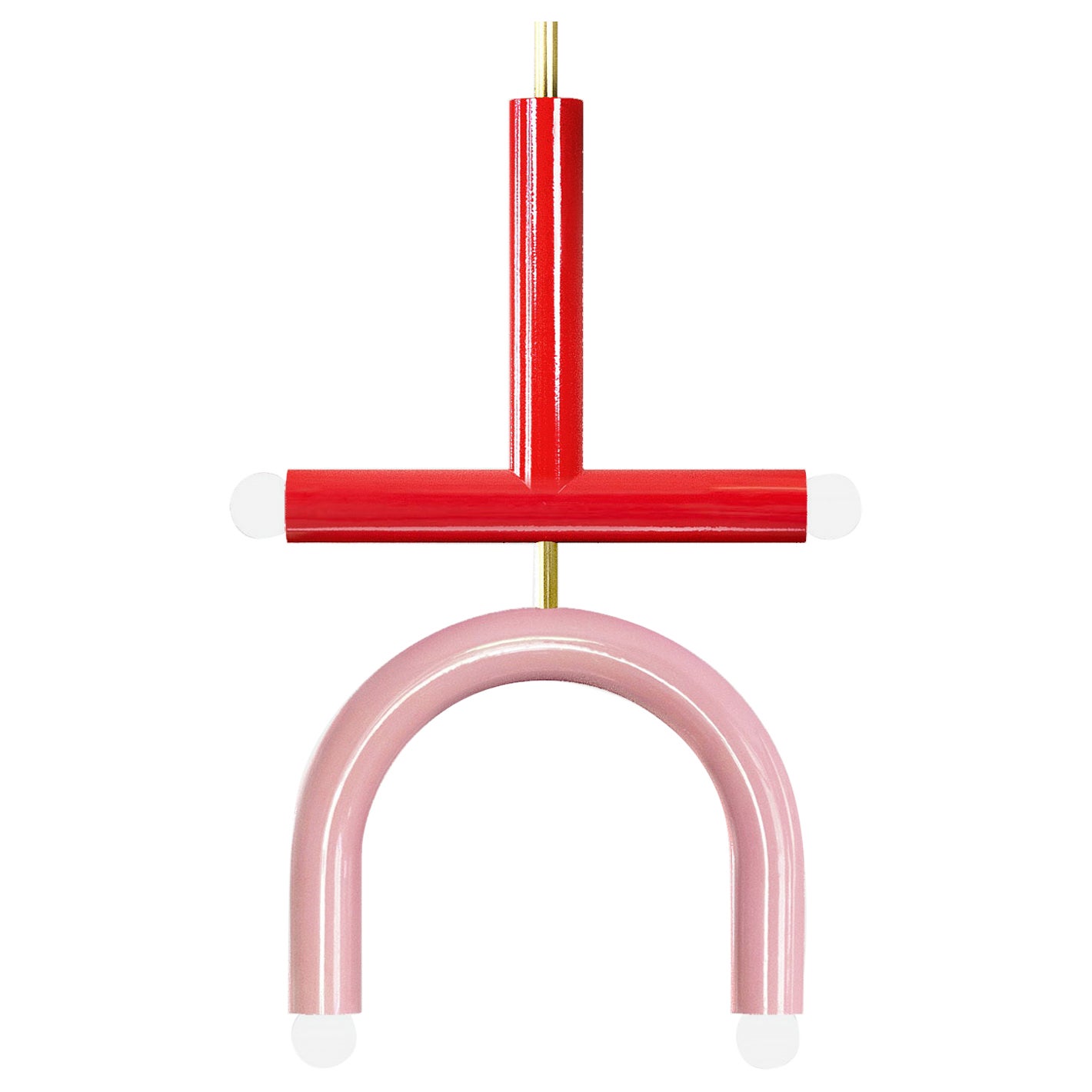 Ceramic Pendant Lamp 'TRN C2' by Pani Jurek, Red and Pink