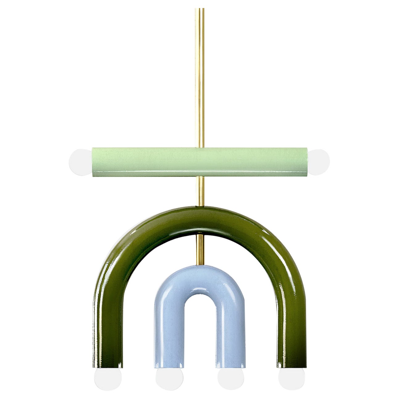 Ceramic Pendant Lamp 'TRN D1' by Pani Jurek, Pistachio, Green, Blue
