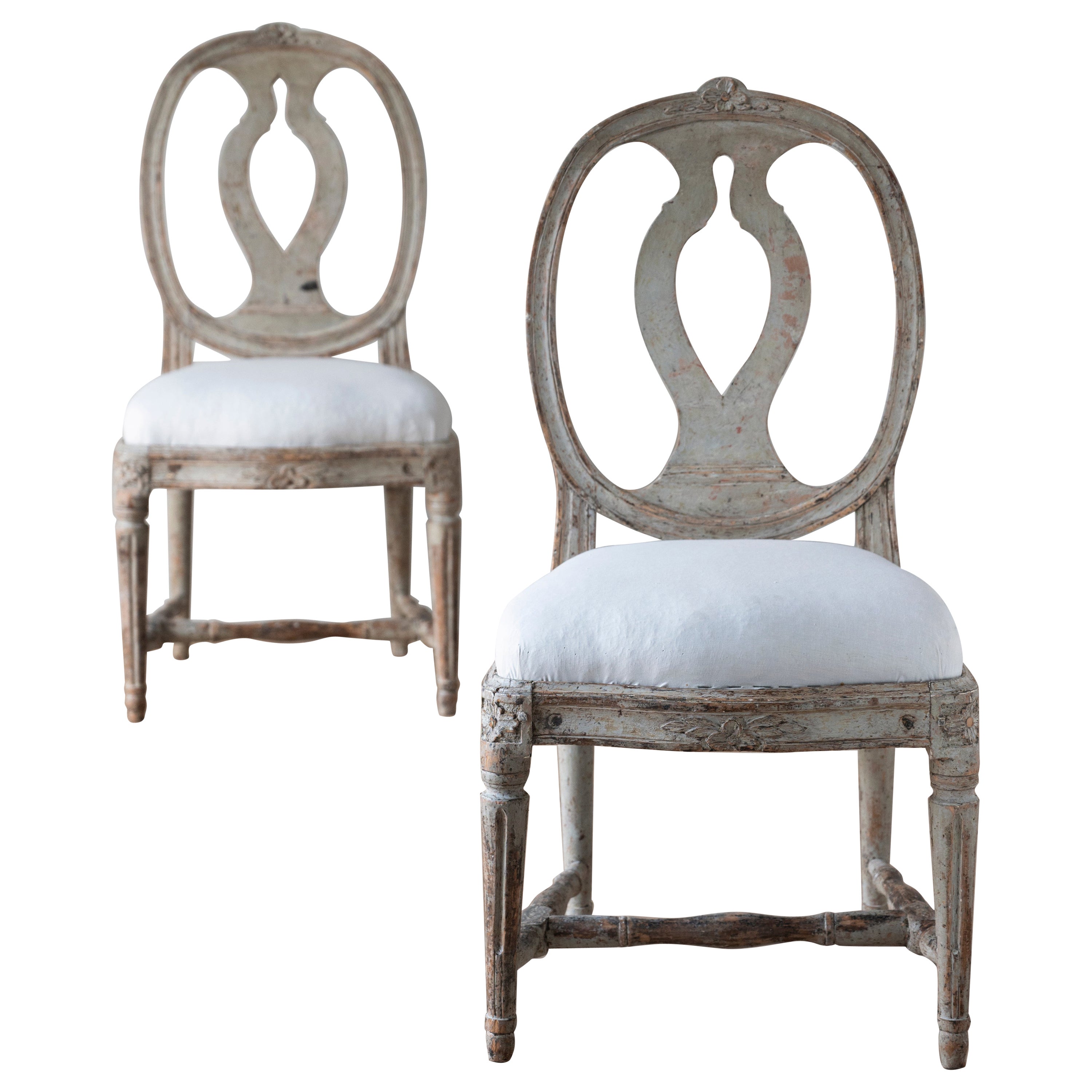 Fine pair of 19th Century Gustavian Chairs For Sale
