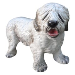 Italian Glazed Ceramic Dog Sculpture