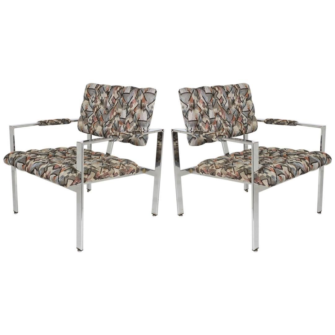 Pair of Milo Baughman Lounge Chairs For Sale