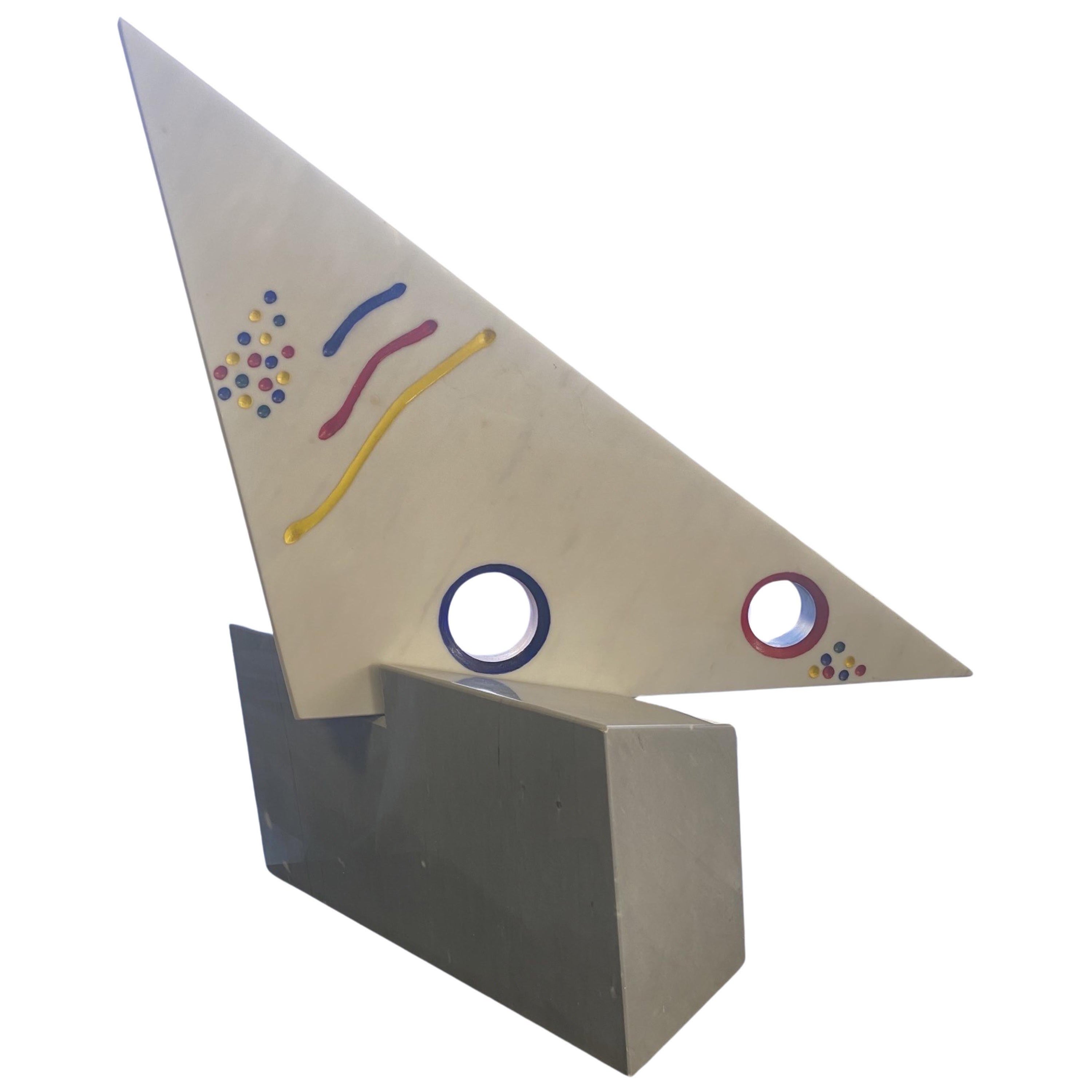 Escultura moderna italiana de mármol de los años 80 estilo Pop Art/Memphis de Rose Grant