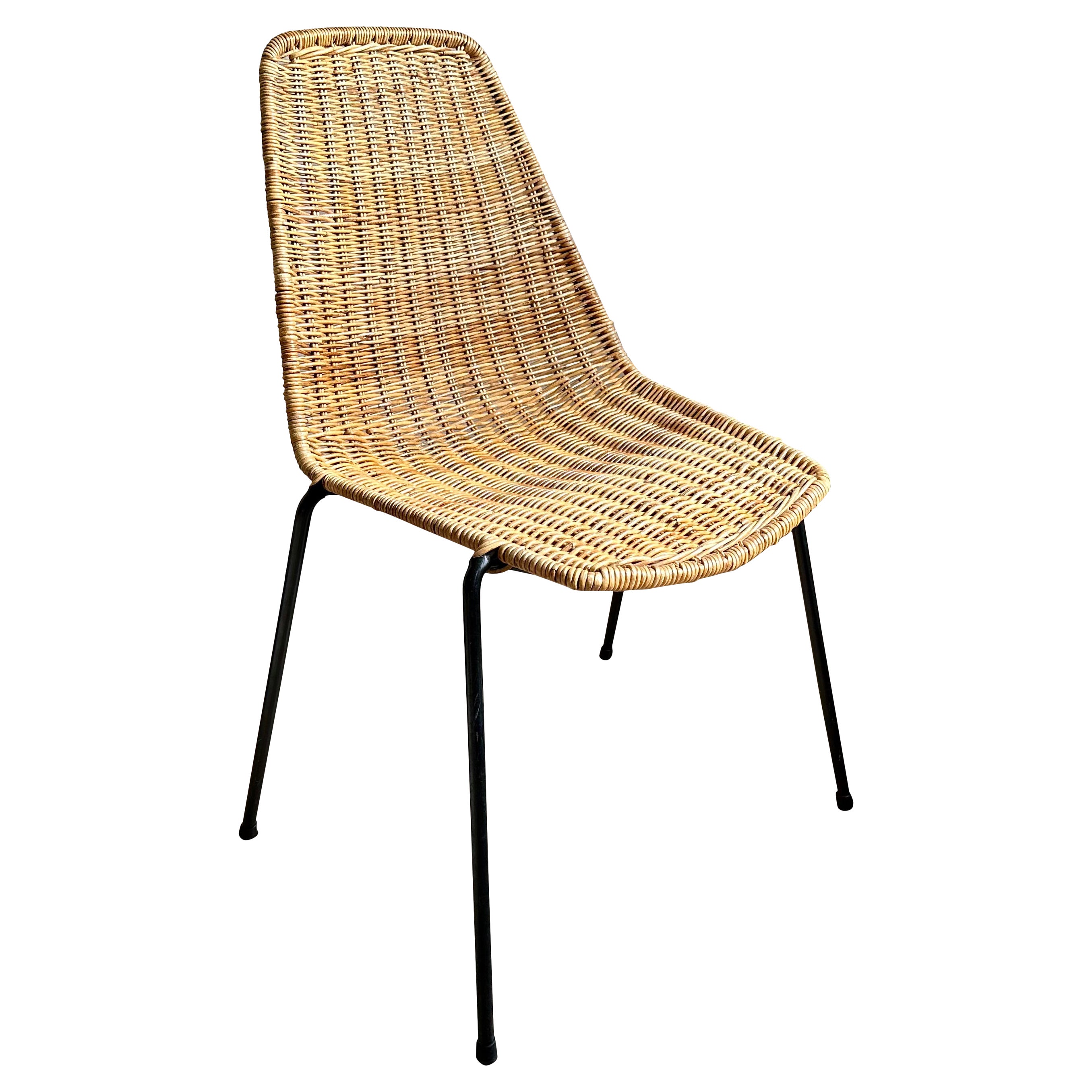 Timeless Elegance: Gian Franco Legler's Boho Basket Chair in Rattan For Sale