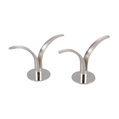  Skultuna, a pair of "Liljan" (Lilly) candle holders in plated silver. 
