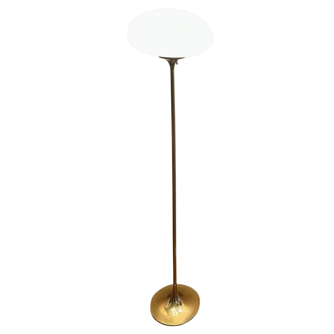 Laurel Floor Lamp Mushroom Frosted Glass Shade  For Sale