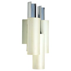 1960er Jahre Stilnovo Design Italienische Wandlampe Weiß Metall Applique