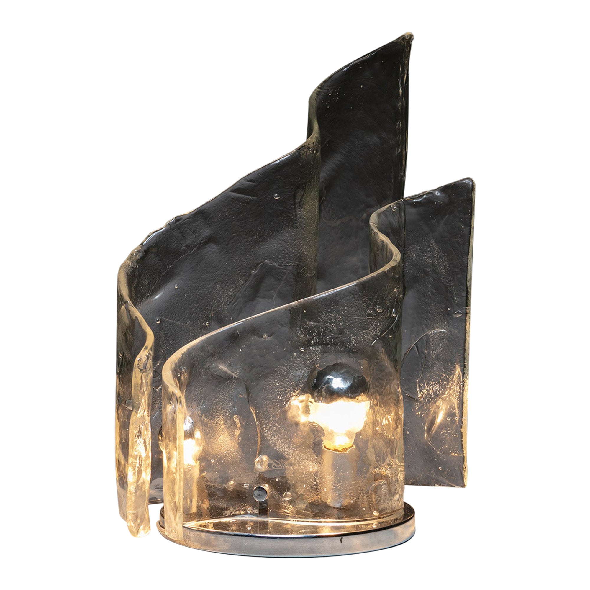 Large Glass Table Lamp by Carlo Nason for Mazzega, Italy, 1970s For Sale