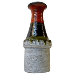 Glazed  Italian Chamotte Stoneware Vase attributed to Aldo Londi for Bitossi