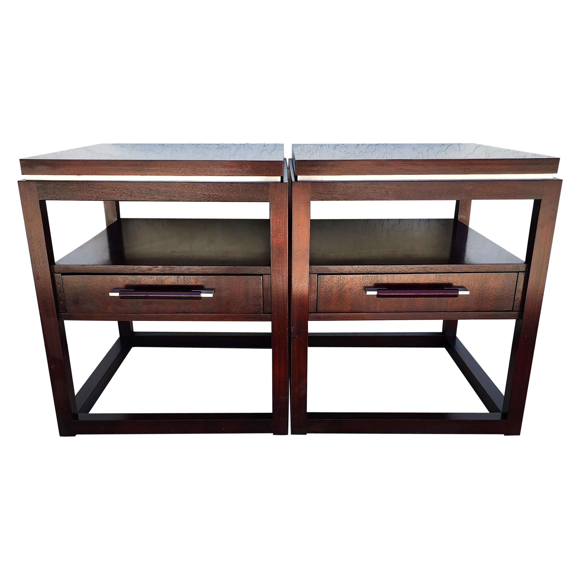 Mid Century Modern Nightstands Side Tables by HENREDON For Sale