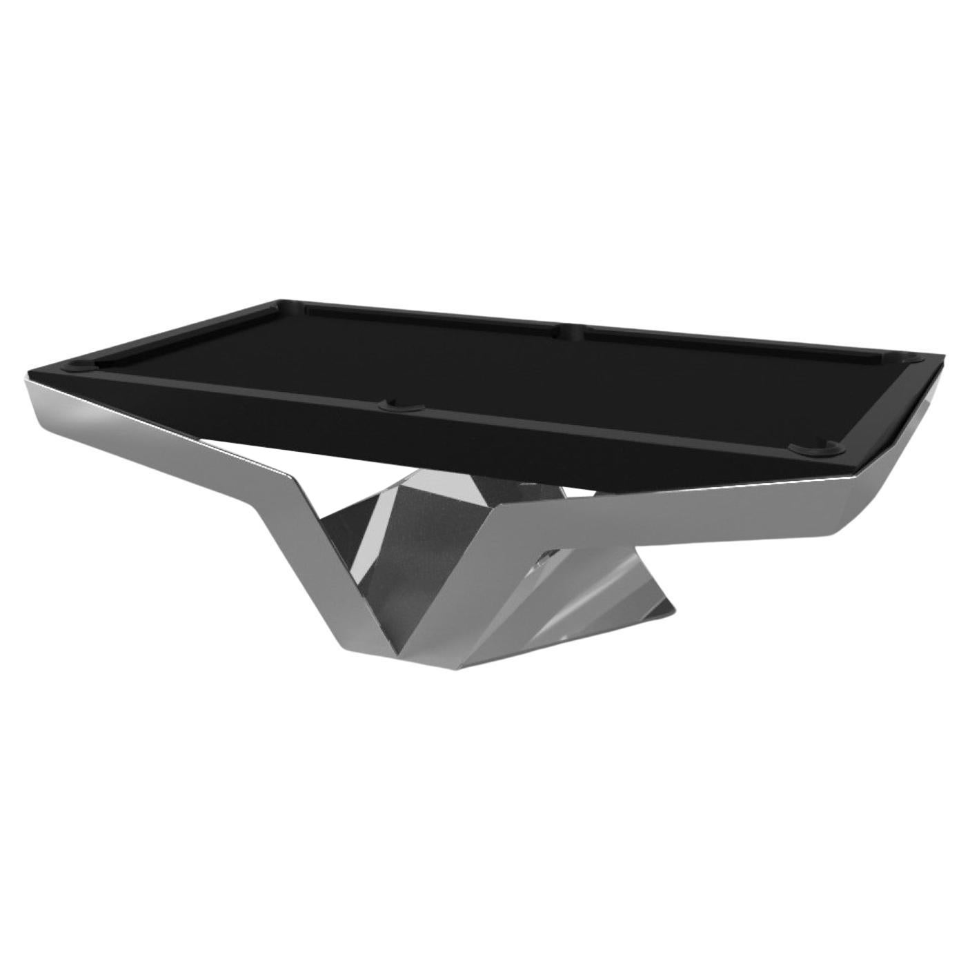 Elevate Customs Enzo Pool Table / Stainless Steel Metal in 8.5' - Made in USA For Sale