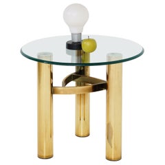 Brass & Glass Side Table, 1970s
