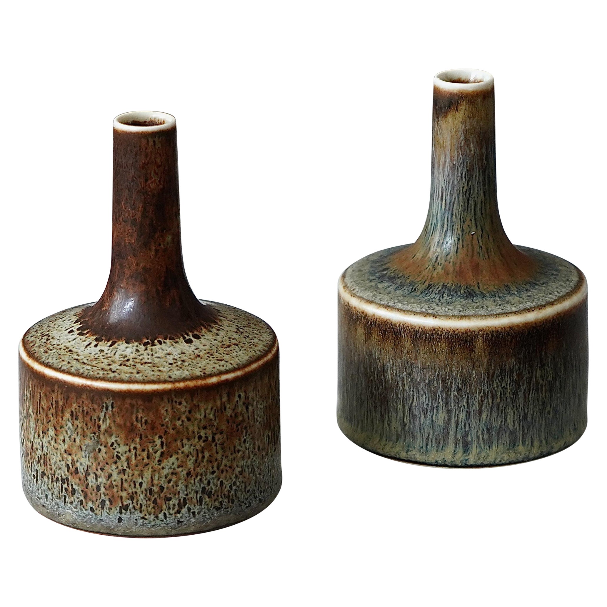 Pair of Stoneware Vases by Carl-Harry Stalhane, Rorstrand, Sweden, 1950s For Sale