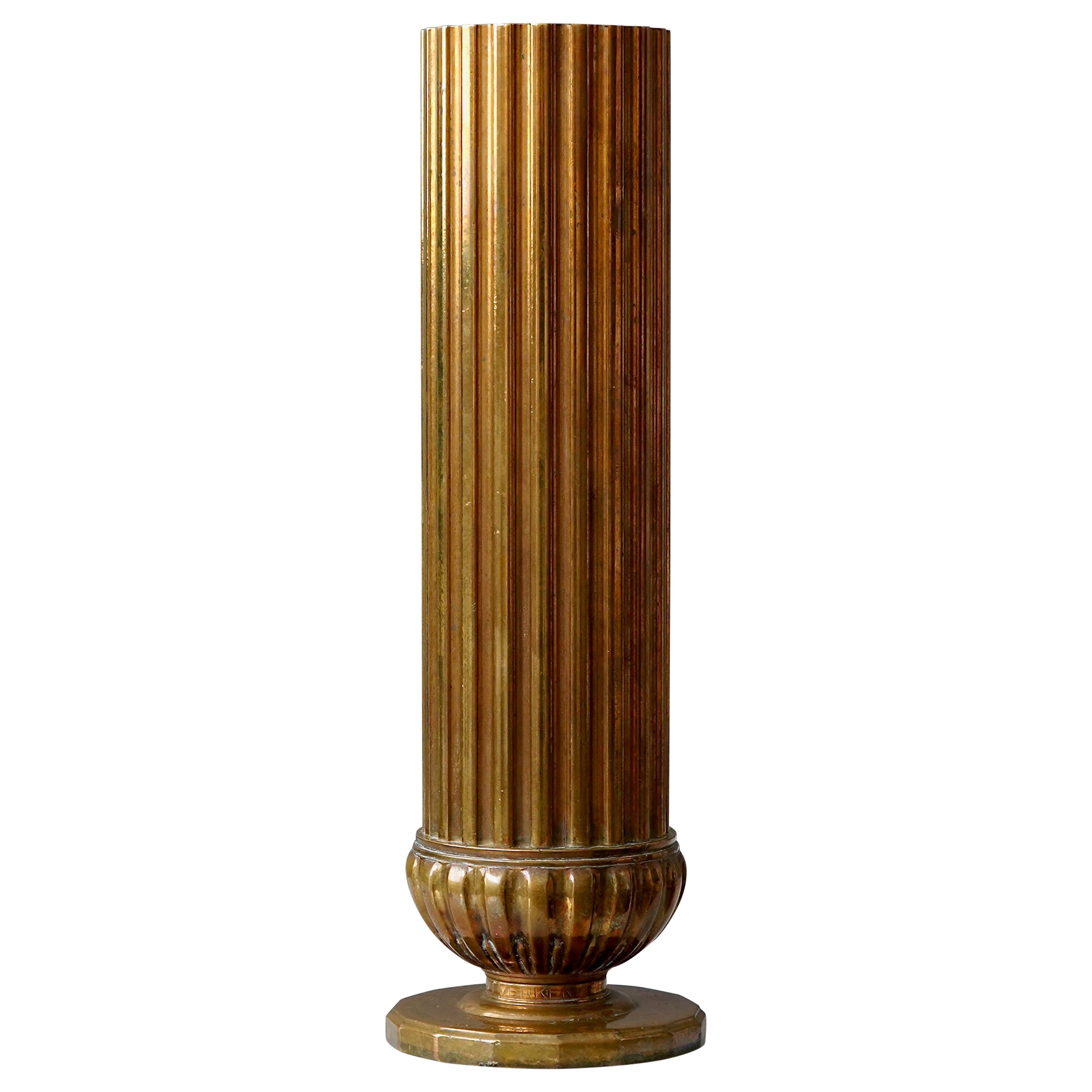 Bronze Art Deco Vase by SVM Handarbete, Sweden, 1930s