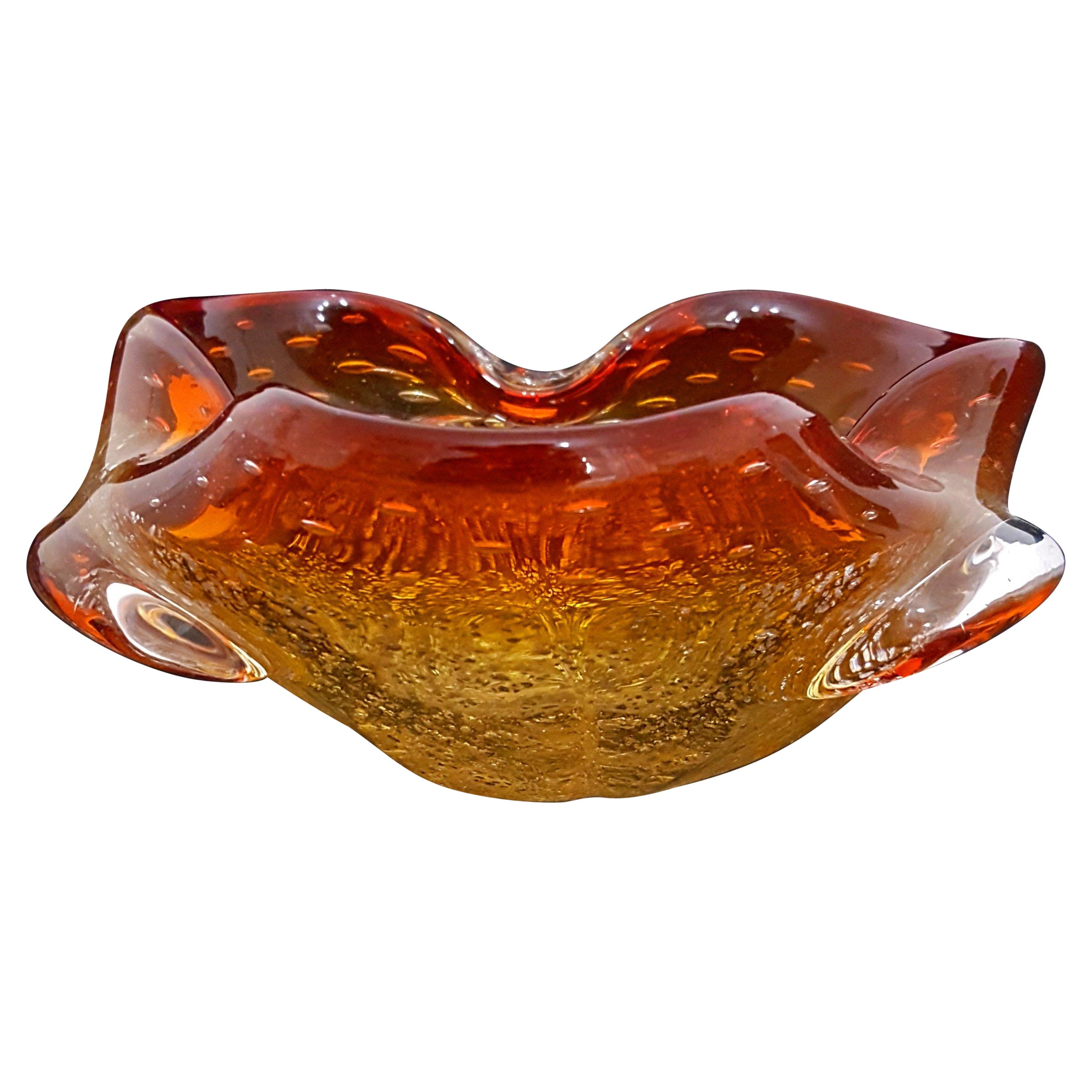 Murano Glass Dish / Bowl with Aventurine & Bullicante - vintage For Sale