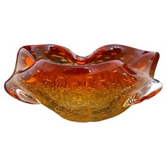 Murano Glass Dish / Bowl with Aventurine & Bullicante - vintage