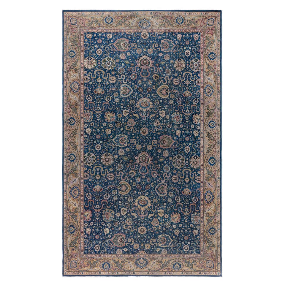 Antique Indian Handmade Wool Rug For Sale at 1stDibs