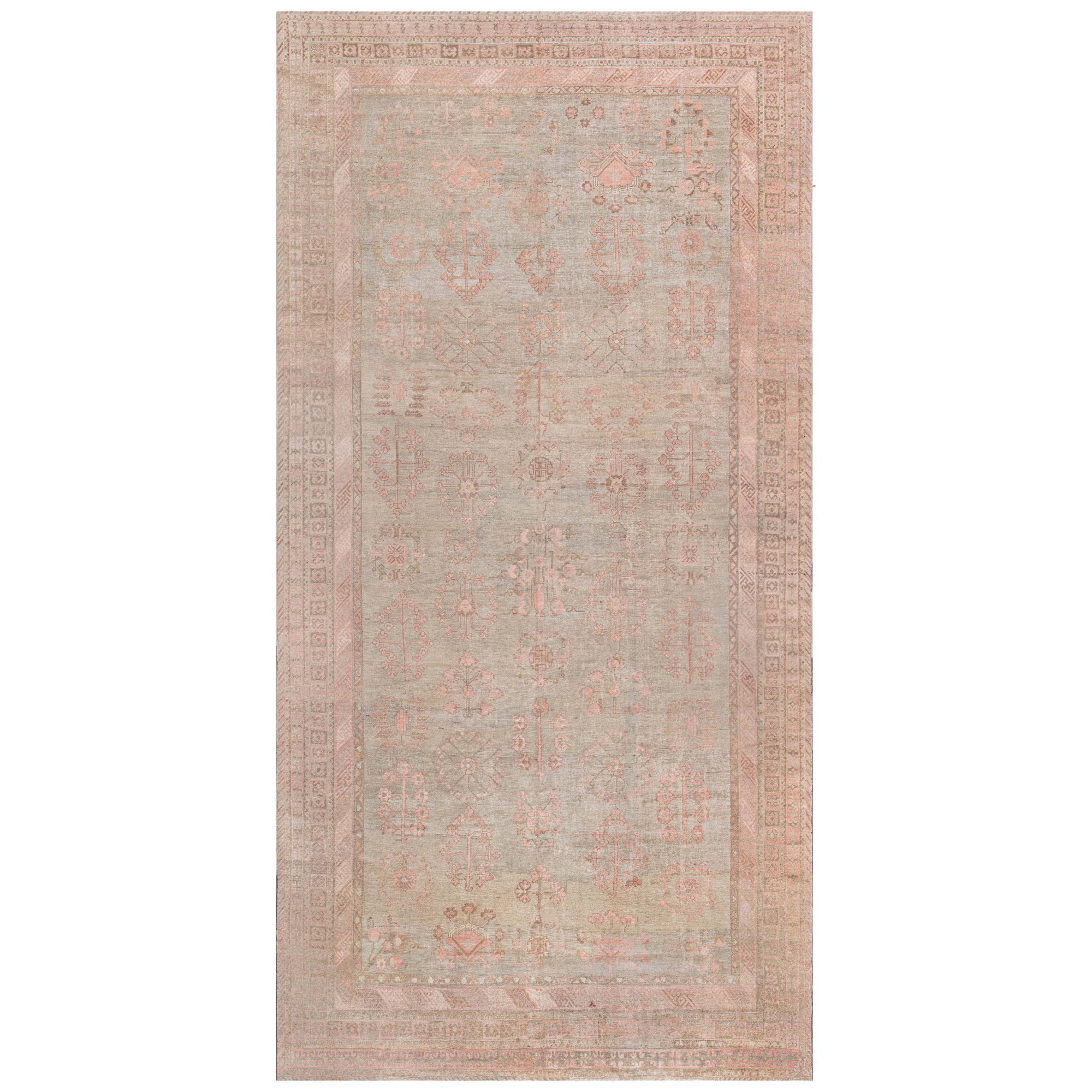 Midcentury Samarkand Handmade Wool Rug For Sale