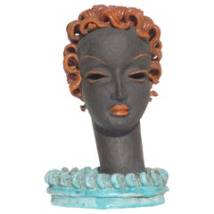1930s Rudolf Knörlein Goldscheider Art Deco Figura Mujer Cerámica