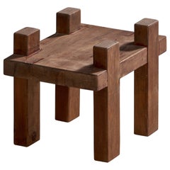 Retro Swedish Designer, Small Side Table, Pine, Sweden, 1960s