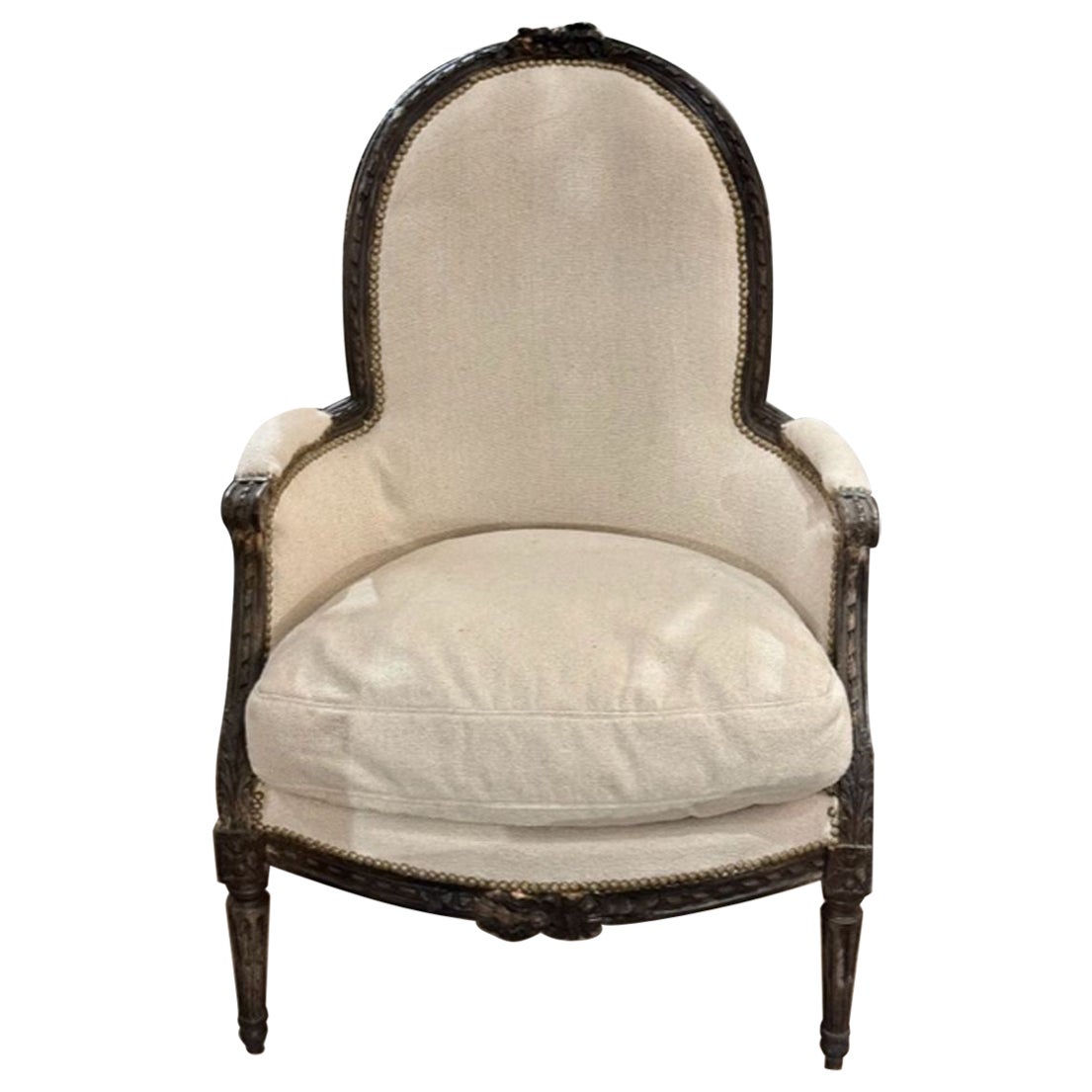 Französisch Louis XVI Eiche Bergere im Angebot