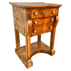 19th Century French Walnut Empire Side Table