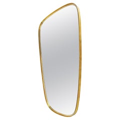 Large heavy vintage wall mirror, kidney-shaped, 1950s