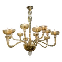 Murano Tabaco Glass Chandelier