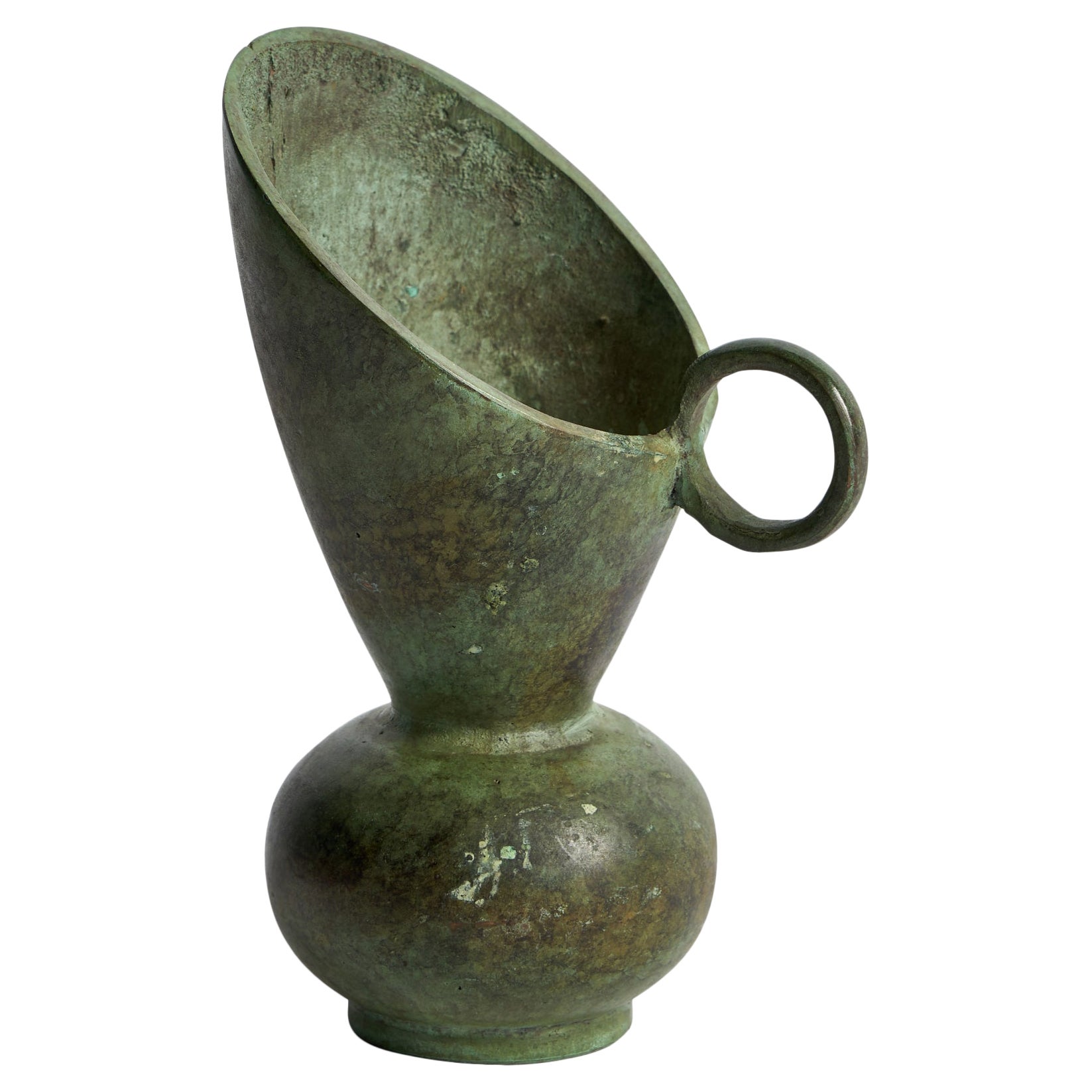 Swedish Designer, Small Pitcher, Bronze, Sweden, 1930s For Sale