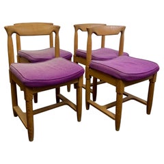 Set of four Guillerme et Chambron chairs