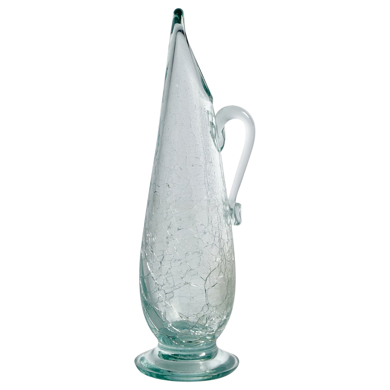 Ture Berglund, Small Pitcher, Glass, Sweden, 1940s For Sale