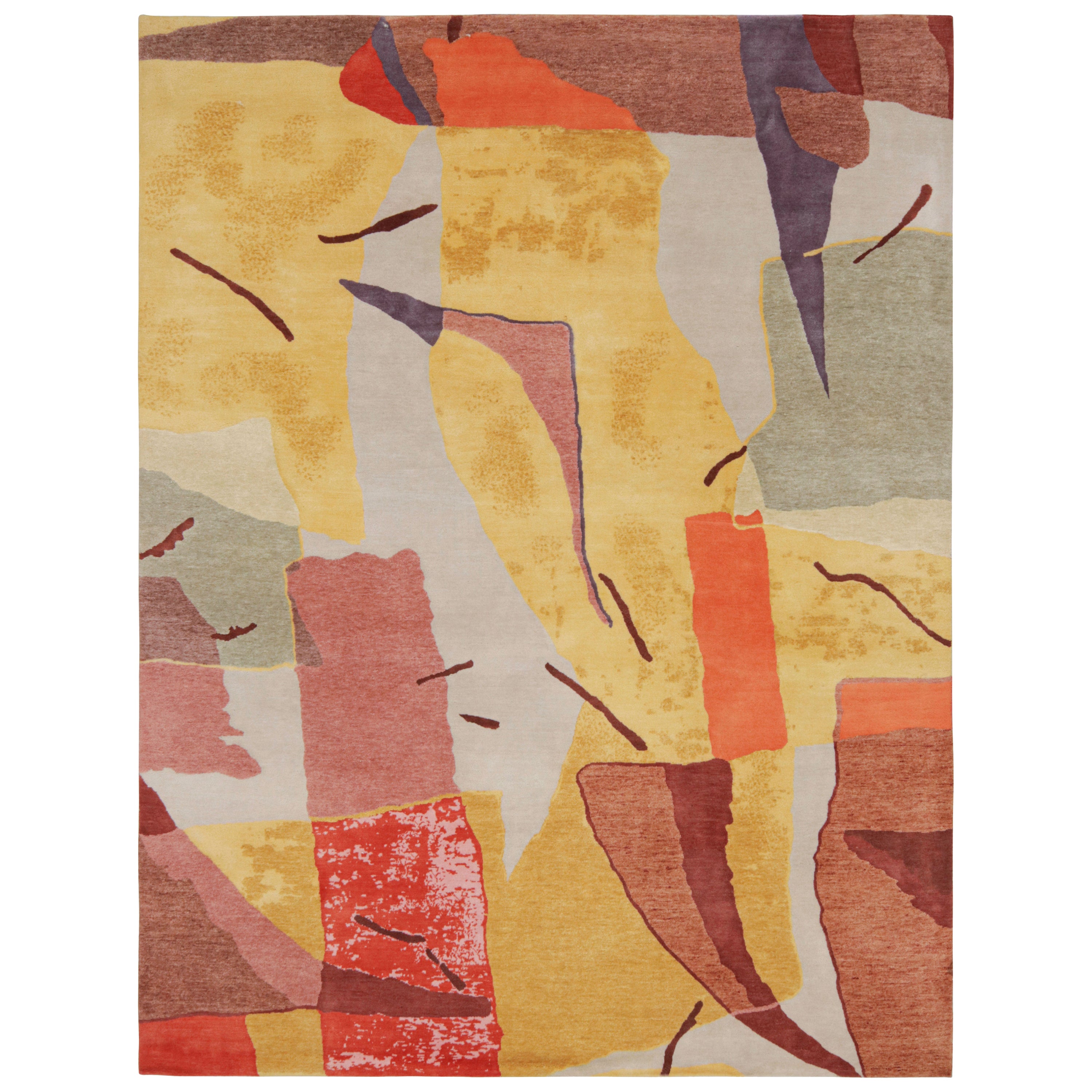 Rug & Kilim’s Mid-Century Modern Style Rug with Abstract Geometric Patterns For Sale