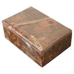 Used Fossilized Stone Dresser Box or Jewelry Box