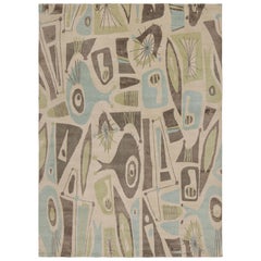 Rug & Kilim’s Mid-Century Modern Style Rug with Geometric Patterns