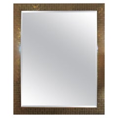 Italian Woven Brass Beveled Mirror