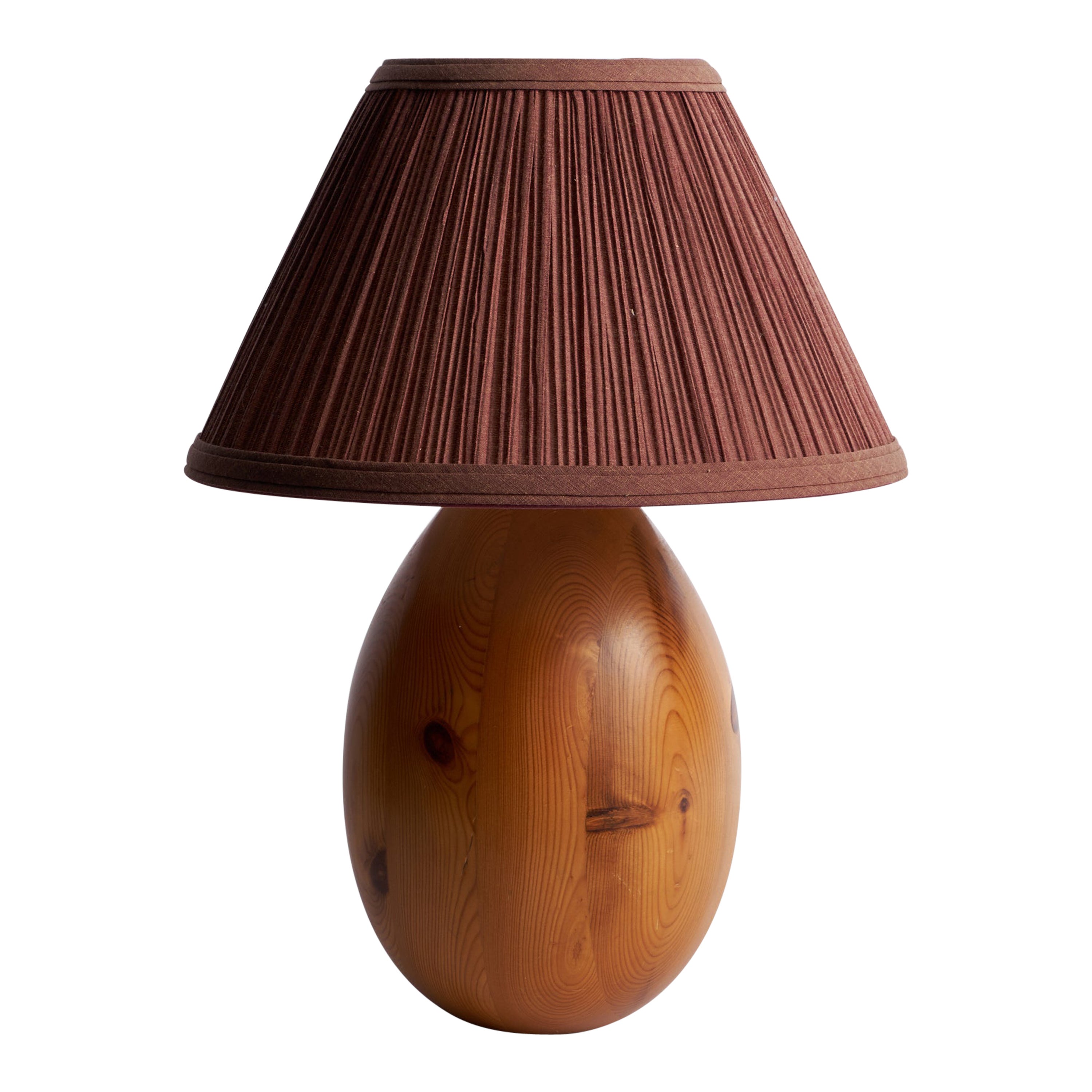 Uno Kristiansson, Table Lamp, Pine, Fabric, Sweden, 1970s