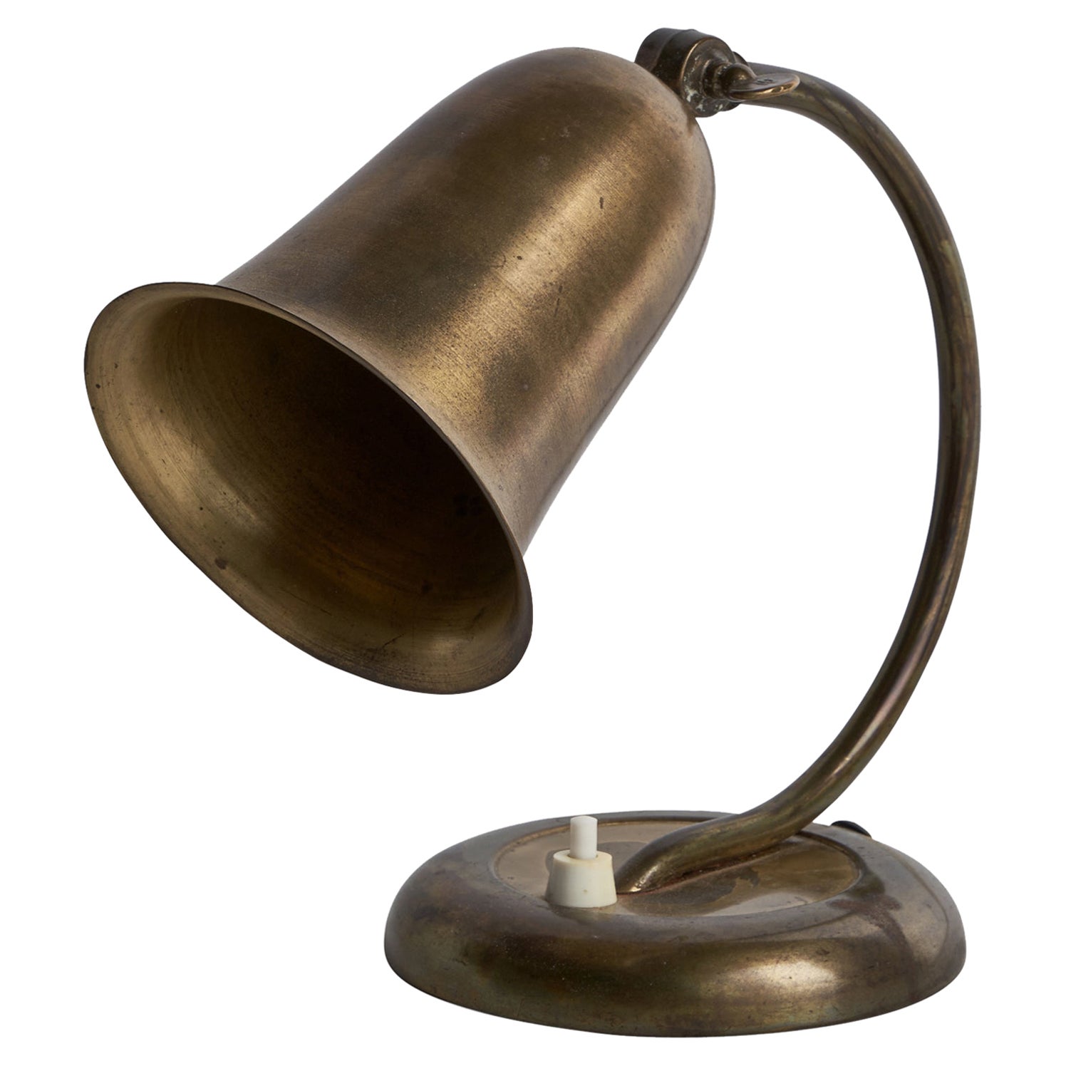 Swedish Designer, Table Lamp, Brass, Sweden, 1940s For Sale
