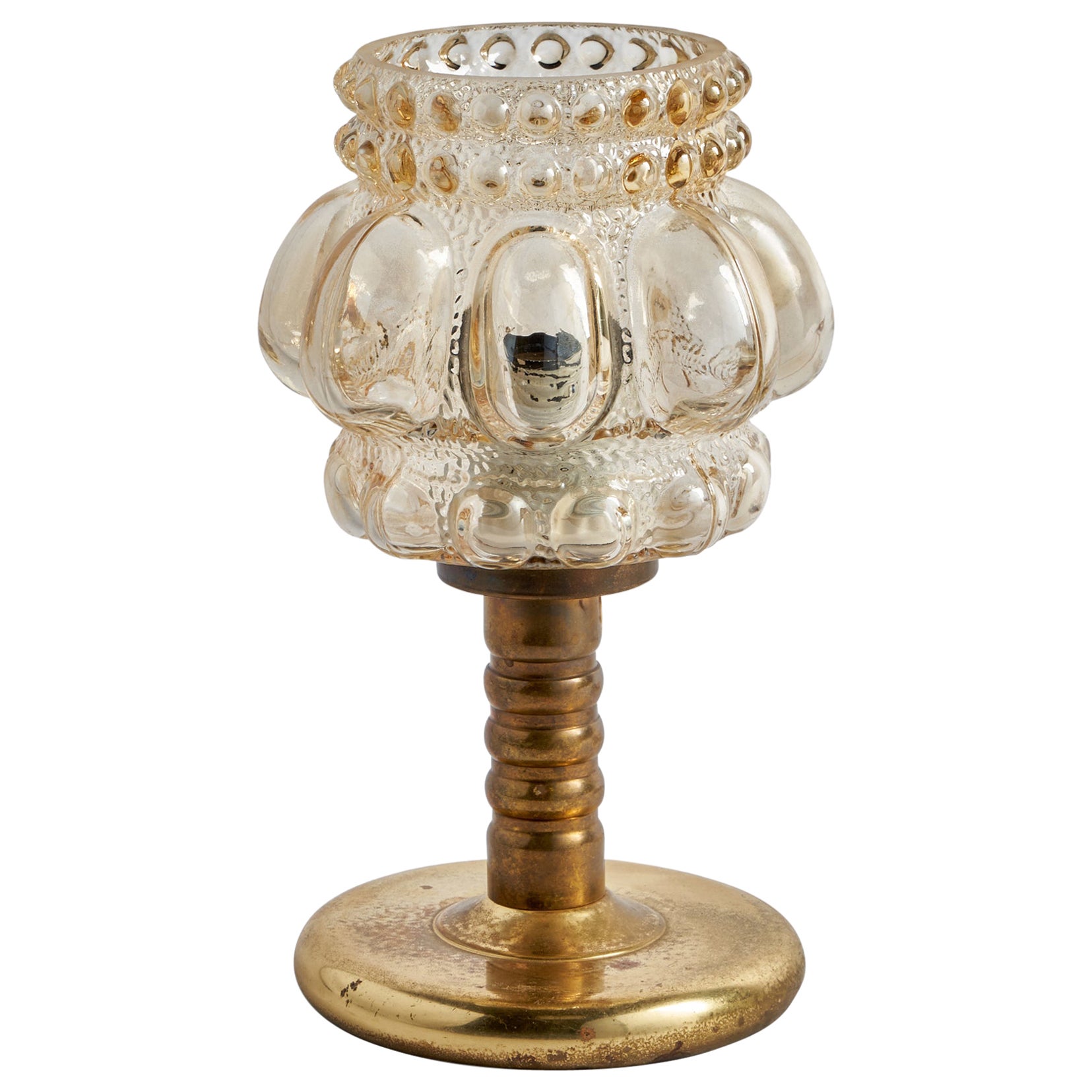 Helena Tynell, Table Lamp, Brass, Glass, Germany, 1960s For Sale