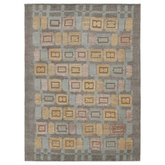 Rug & Kilim’s “High” Scandinavian Style Rug in Gray with Geometric Patterns