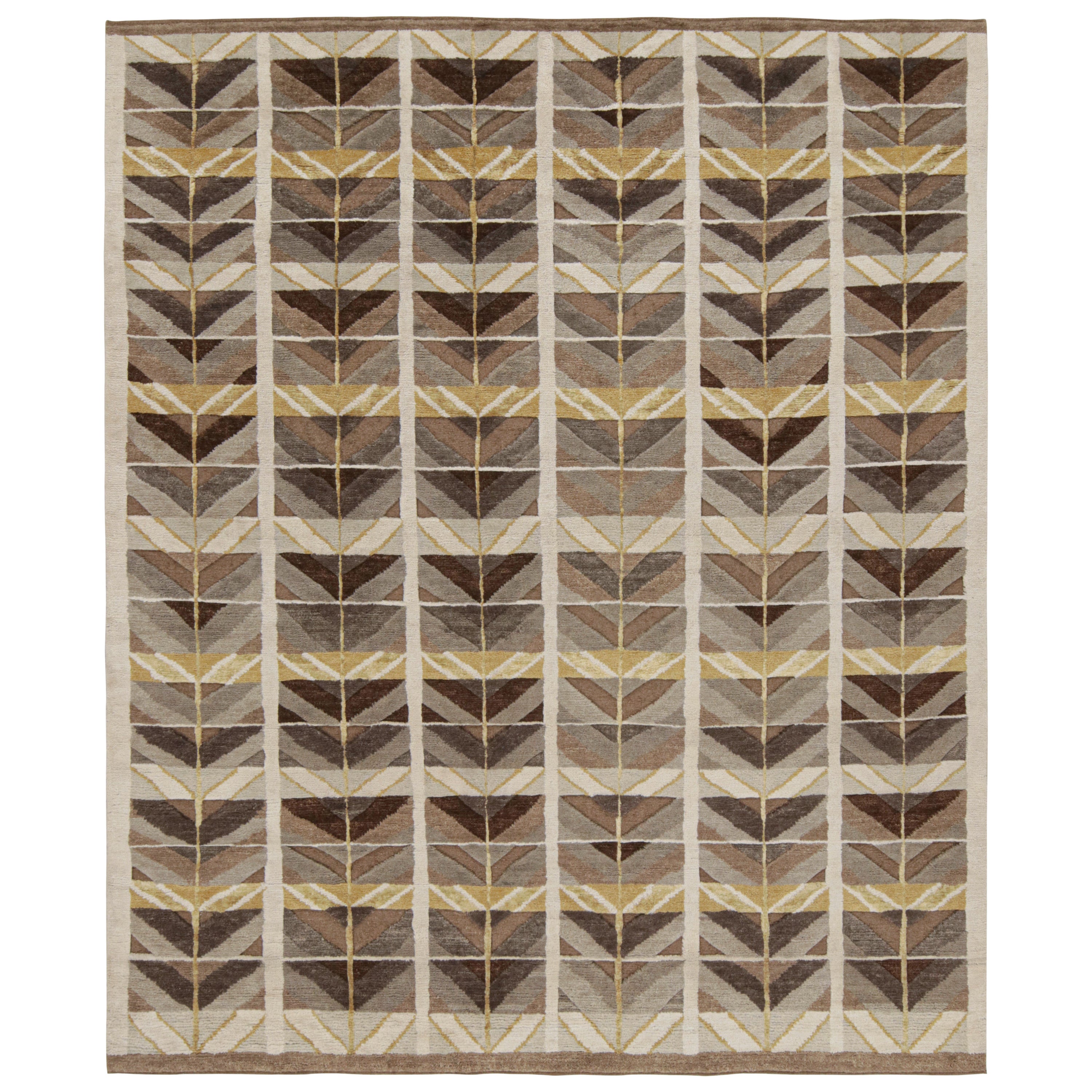 Rug & Kilim's hoher Teppich im skandinavischen Stil mit geometrischen Mustern