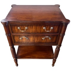 Vintage Ethan Allen Mahogany Two-Drawer Table Nightstand End or Side Table