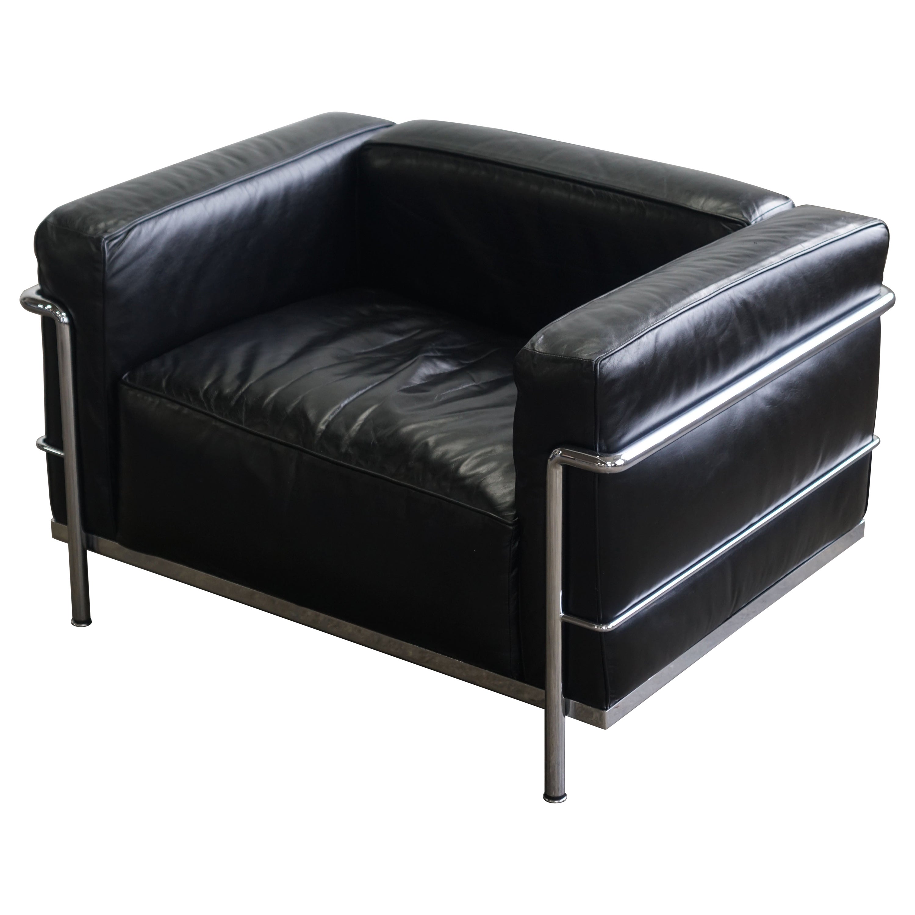 LC3 Grand Modele Armchair by Le Corbusier for Cassina, black leather